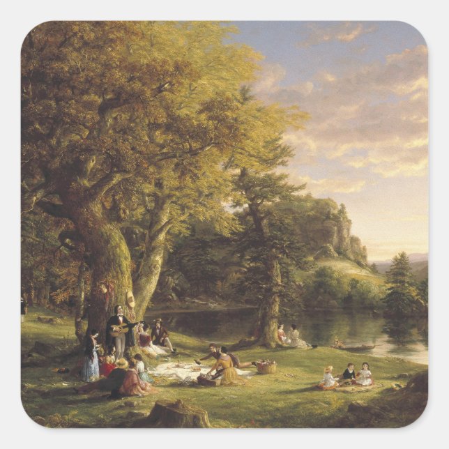 Adesivo Quadrado Thomas Cole O Pic-Nic (Frente)