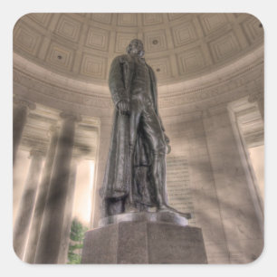 Adesivo Quadrado Thomas Jefferson Memorial Bronze Estátua