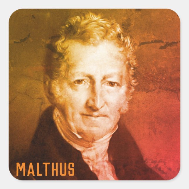 Adesivo Quadrado Thomas R. Malthus Square Sticker (Frente)