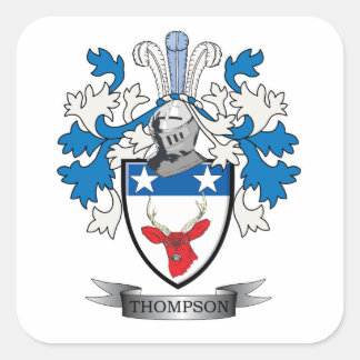 Adesivo Quadrado Thompson Family Crest Casaco de Armas