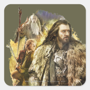 Adesivo Quadrado THORIN OAKENSHIELD™, BILBO BAGGINS™, Gandalf