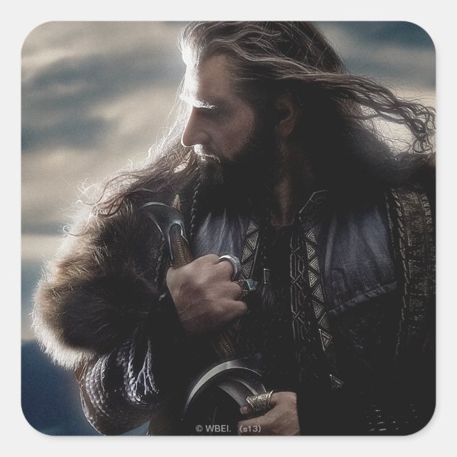 Adesivo Quadrado THORIN OAKENSHIELD™ Caracter Poster 2 (Frente)