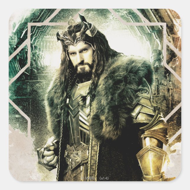 Adesivo Quadrado THORIN OAKENSHIELD™ - Rei Sob A Montanha (Frente)