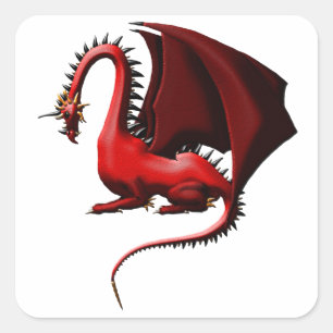 Adesivo Quadrado Thorn, o dragão vermelho