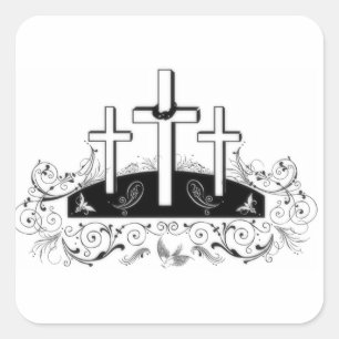 Adesivo Quadrado Three crosses square sticker