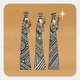 Adesivo Quadrado Three Wise Men Black & White Christmas Nativity