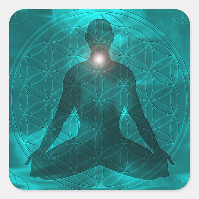 Adesivo Quadrado Throat Chakra Vishuddha (Frente)