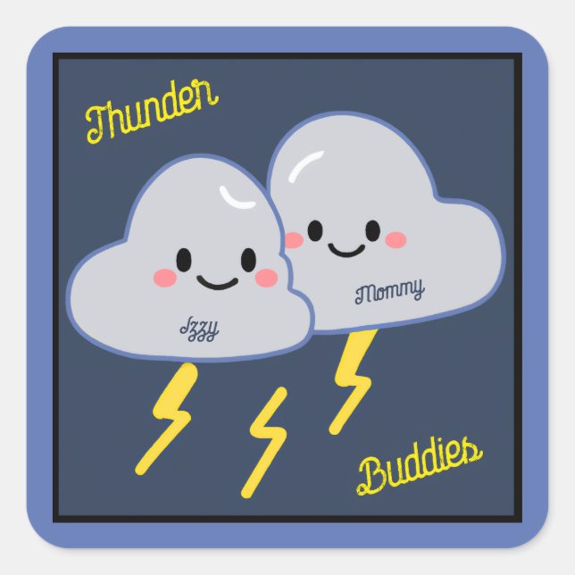 Adesivo Quadrado Thunder Buddies Customized (Frente)