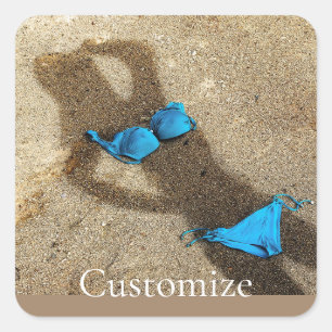 Adesivo Quadrado Thunder_Cove da Areia de Bikini Azul