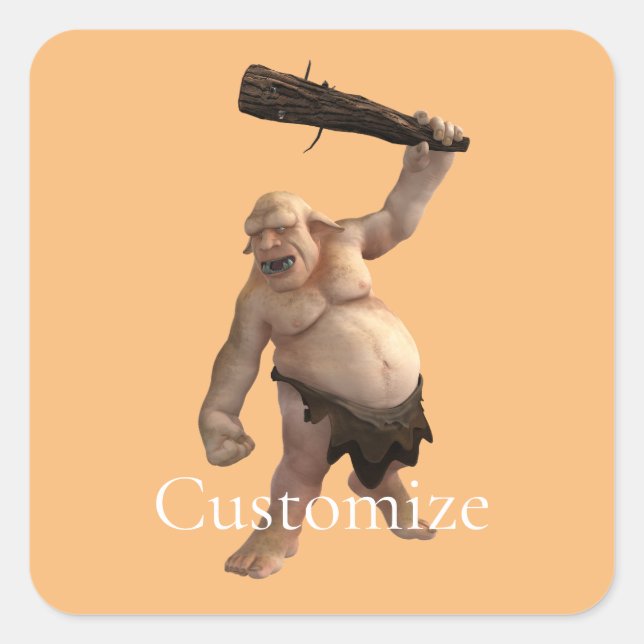 Adesivo Quadrado Thunder_Cove do Troll Feio (Frente)