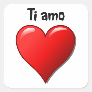 Adesivo Quadrado Ti amo - Eu te amo no italiano