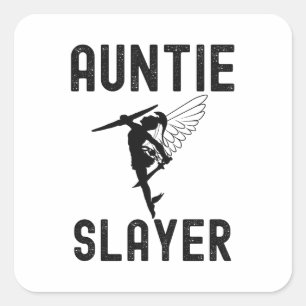 Adesivo Quadrado Tia Slayer, minha tia Rocks Square Sticker