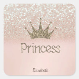 Adesivo Quadrado Tíara Encantadora, Princesa, Bokeh Brilhante