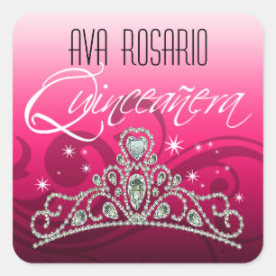 Adesivo Quadrado Tiara Sparkling do MI Quinceañera