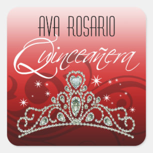 Adesivo Quadrado Tiara Sparkling do MI Quinceañera