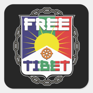 Adesivo Quadrado Tibet livre acorrentado