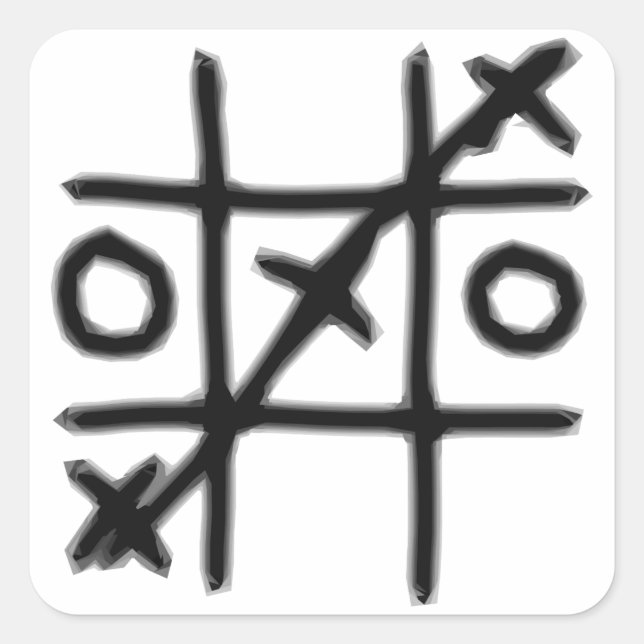 Adesivo Quadrado Tic Tac Toe - 3 em uma Linha (Frente)