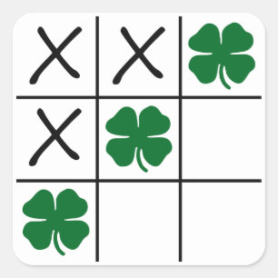 Adesivo Quadrado Tic Tac Toe Shamrock