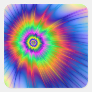 Adesivo Quadrado Tie Dye Fireball