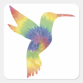 Adesivo Quadrado Tie Dye Hummingbird Sticker