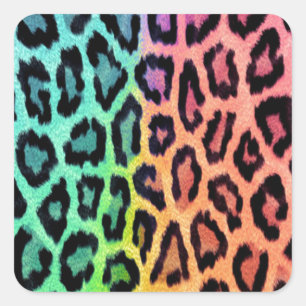 Adesivo Quadrado Tie Dye Leopard Print