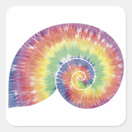Adesivo Quadrado Tie Dye Nautilus Shell Sticker