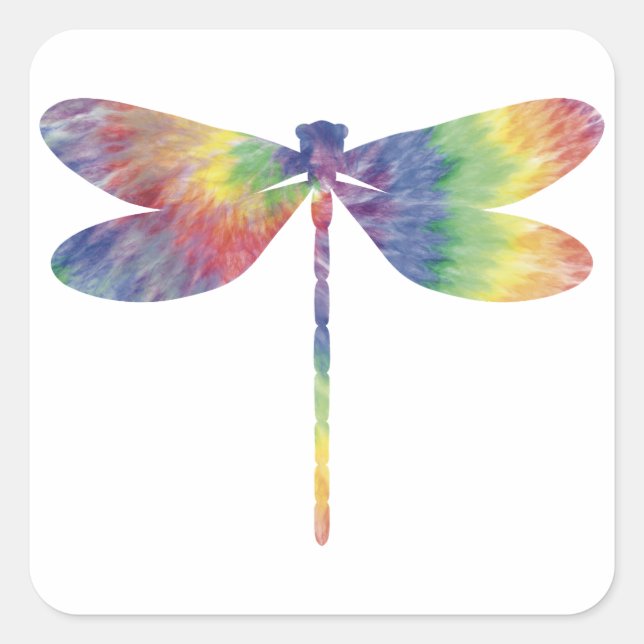 Adesivo Quadrado Tie Dye Thin Dragonfly Sticker (Frente)