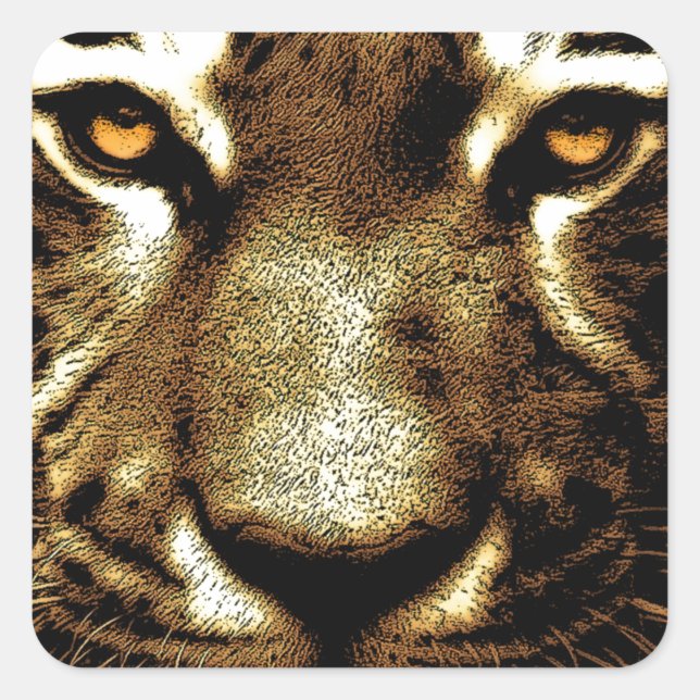 Adesivo Quadrado Tiger Eyes Square Stickers (Frente)