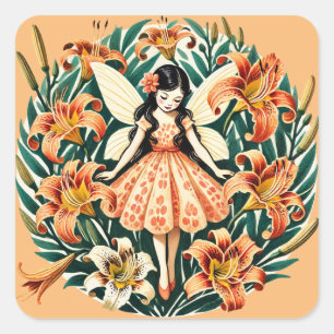 Adesivo Quadrado Tiger Lily Fairy