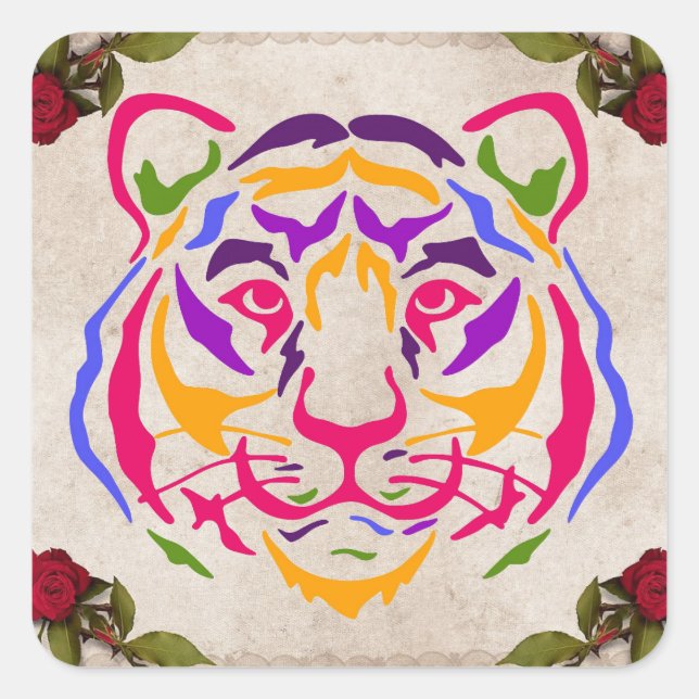 Adesivo Quadrado Tiger Sticker (Frente)