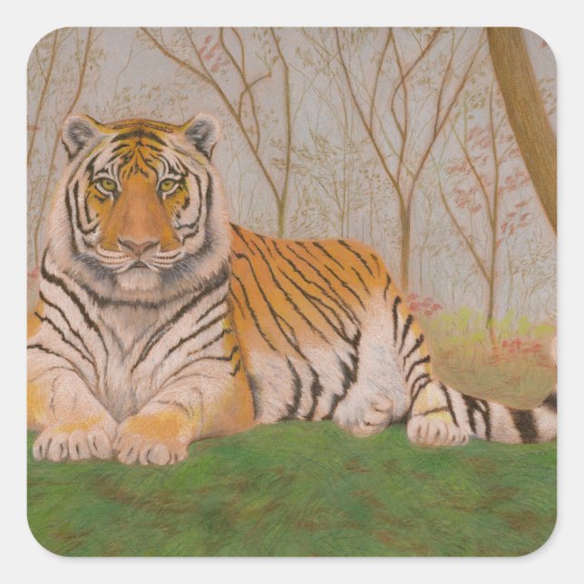 Adesivo Quadrado Tigre (Frente)
