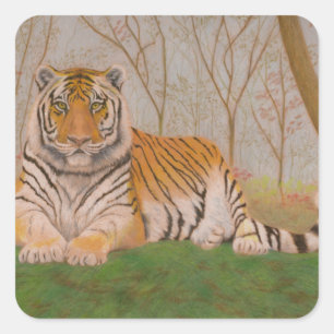 Adesivo Quadrado Tigre