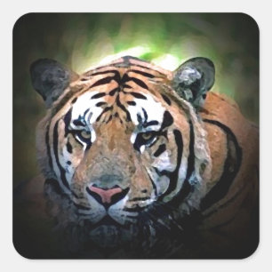 Adesivo Quadrado Tigre