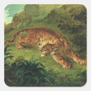 Adesivo Quadrado Tigre e cobra, 1858