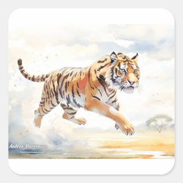 Adesivo Quadrado Tigre na Ação 2