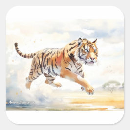 Adesivo Quadrado Tigre na Ação 2