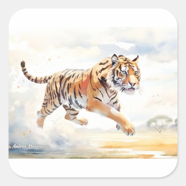 Adesivo Quadrado Tigre na Ação 2 (Frente)