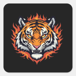 Adesivo Quadrado Tigre Silencioso – Precisão e Poder