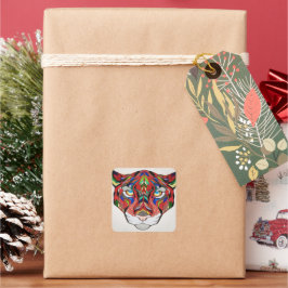 Adesivo Quadrado Tigre Stickers