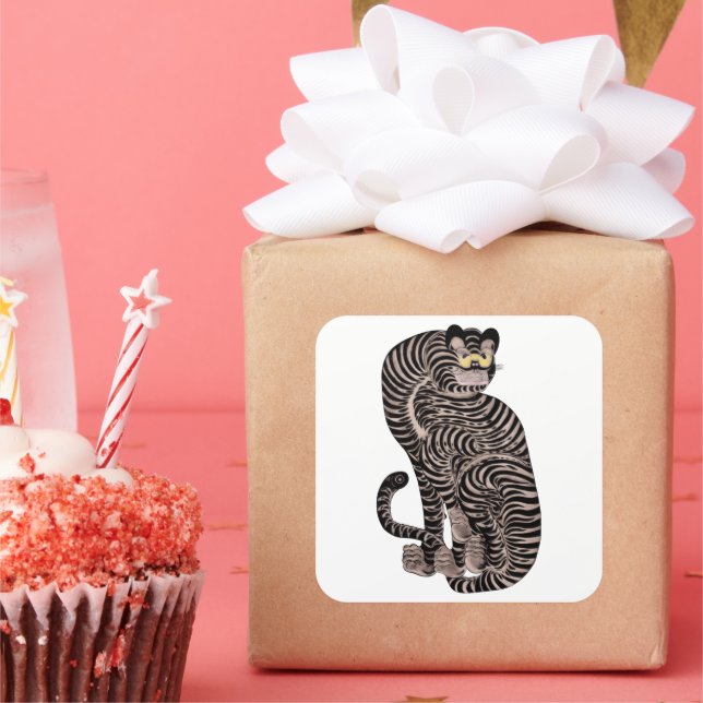 Adesivo Quadrado Tigre talismânico (Festa)