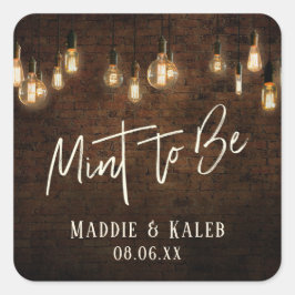Adesivo Quadrado Tijolos Industriais Luzes Vintage Edison Cor de Ho