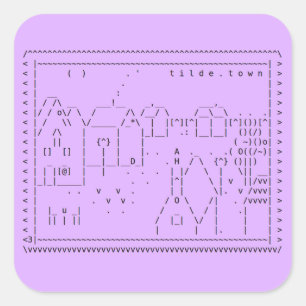 Adesivo Quadrado tilde.town ascii art sticker