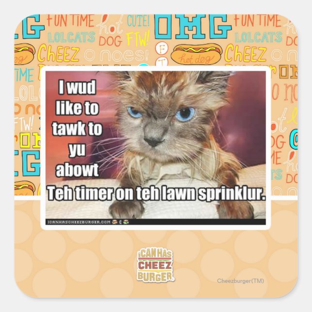 Adesivo Quadrado Timer de pulverização (Frente)