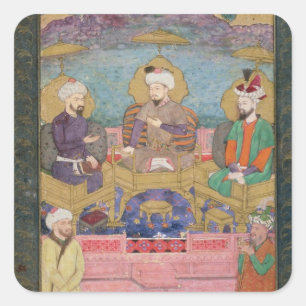 Adesivo Quadrado Timur (1336-1405), Babur (1483-1530, r.1526-30)