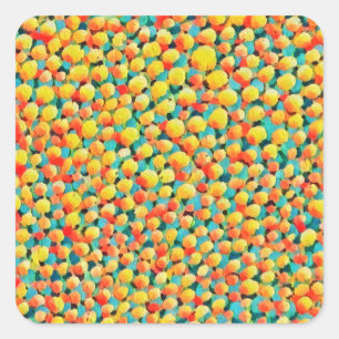 Adesivo Quadrado Tinta dos Balões Geométricos Abstrato Coloridos Mo