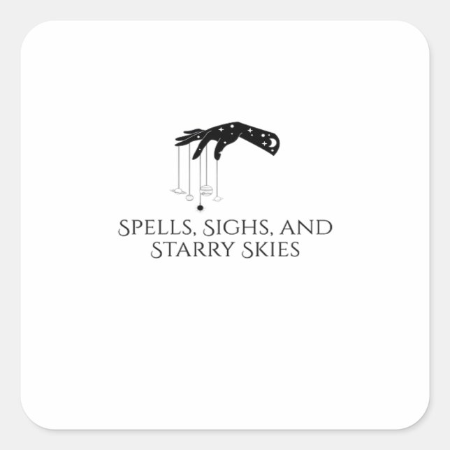 Adesivo Quadrado Tinta Whimsigoth – Florestas Místicas, Luas & Magi (Frente)