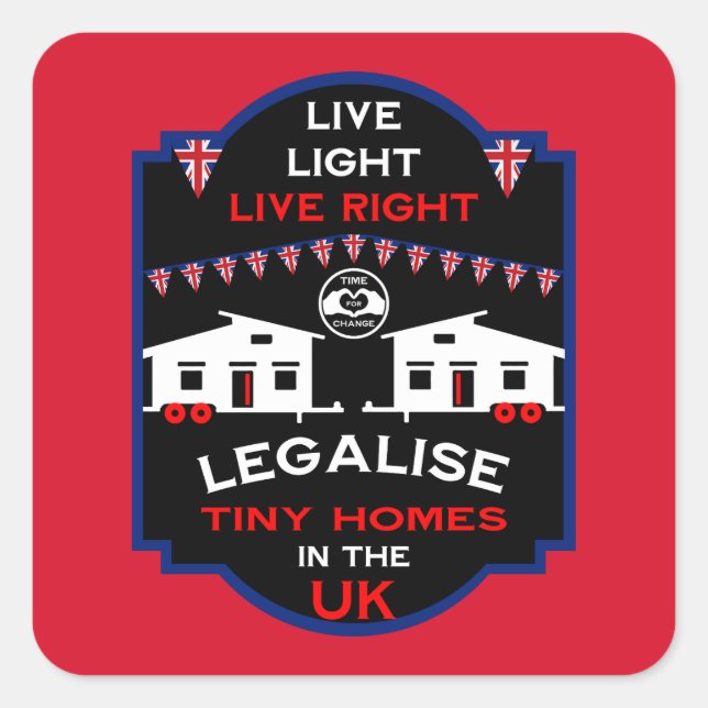 Adesivo Quadrado Tiny House UK (Frente)