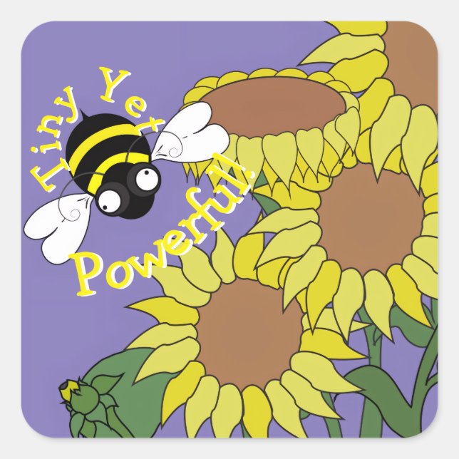 Adesivo Quadrado Tiny Yet Powerful Sunflower Sticker (Frente)