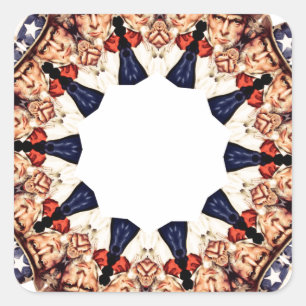 Adesivo Quadrado Tio Sam Apontando o Dedo Kaleidoscópio