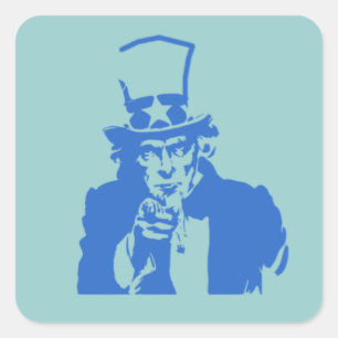 Adesivo Quadrado Tio Sam (Azul) nos Stickers
